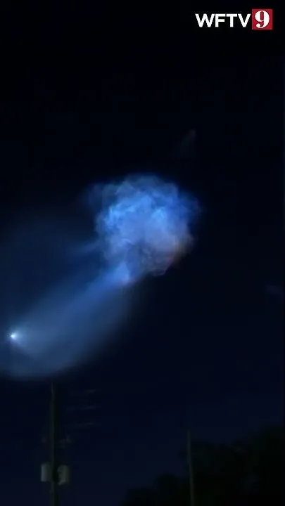 Launch Lights Up The Night Sky Over Central Florida #shorts (Video)