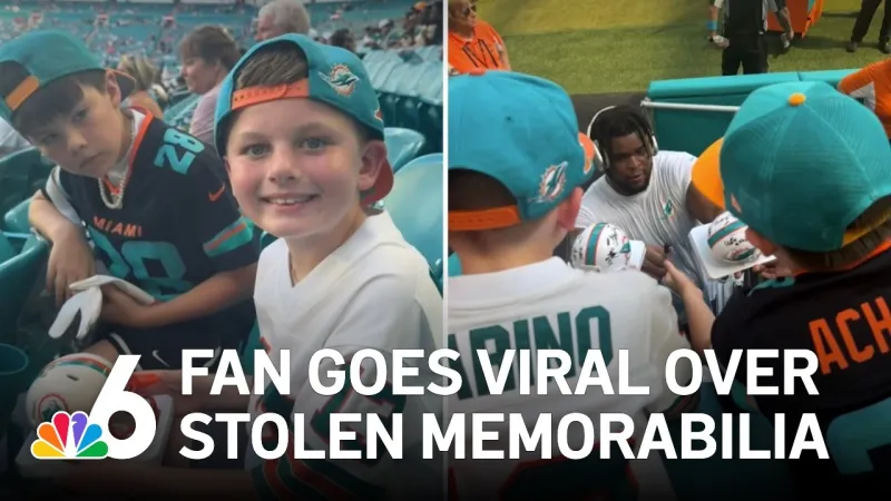 A young Dolphins fan's signed mini helmet went missing. Then the story took off (Video)