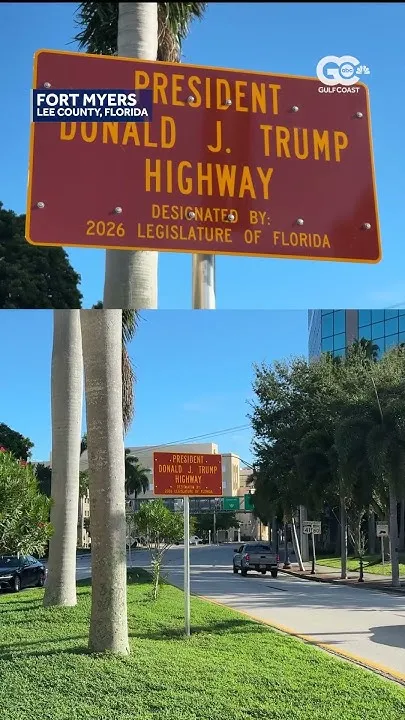 President Donald J. Trump Highway sign installed in Fort Myers, Florida (Video)