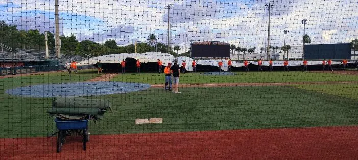 Rain delay did not dampen today's scrimmage -- Hurricanes Baseball