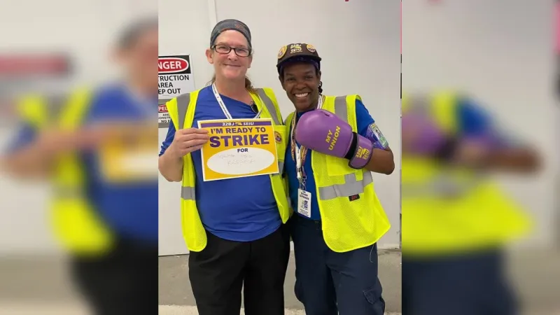 Charlotte airport service workers go on strike after death