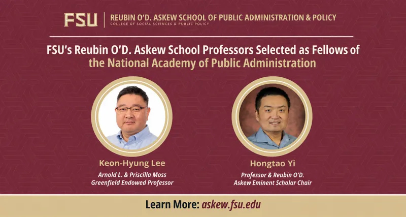 FSU Askew School professors elected to National Academy of Public Administration