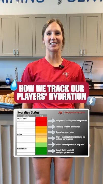 Ever wonder how an NFL team tracks their players' hydration levels?  #behindthescenes #nutrition (Video)