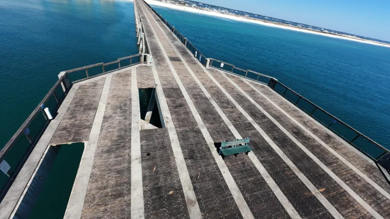 Navarre Beach Fishing Pier sustains hurricane damage