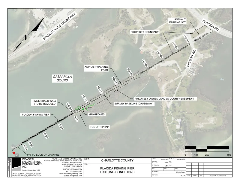 Reconstruction of Placida pier at old railroad trestle