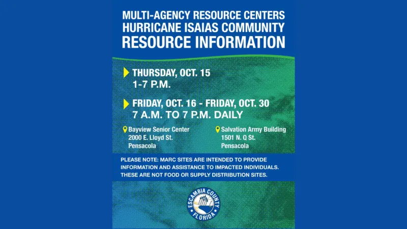 Escambia County to open Hurricane Isaias Multi-Agency Resource Centers