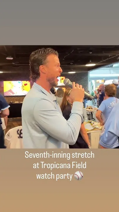 Seventh-inning stretch at Tropicana Field watch party  (Video)