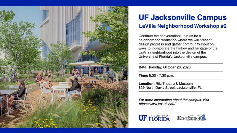 UF Jacksonville Campus LaVilla Neighborhood Workshop planned for Tuesday