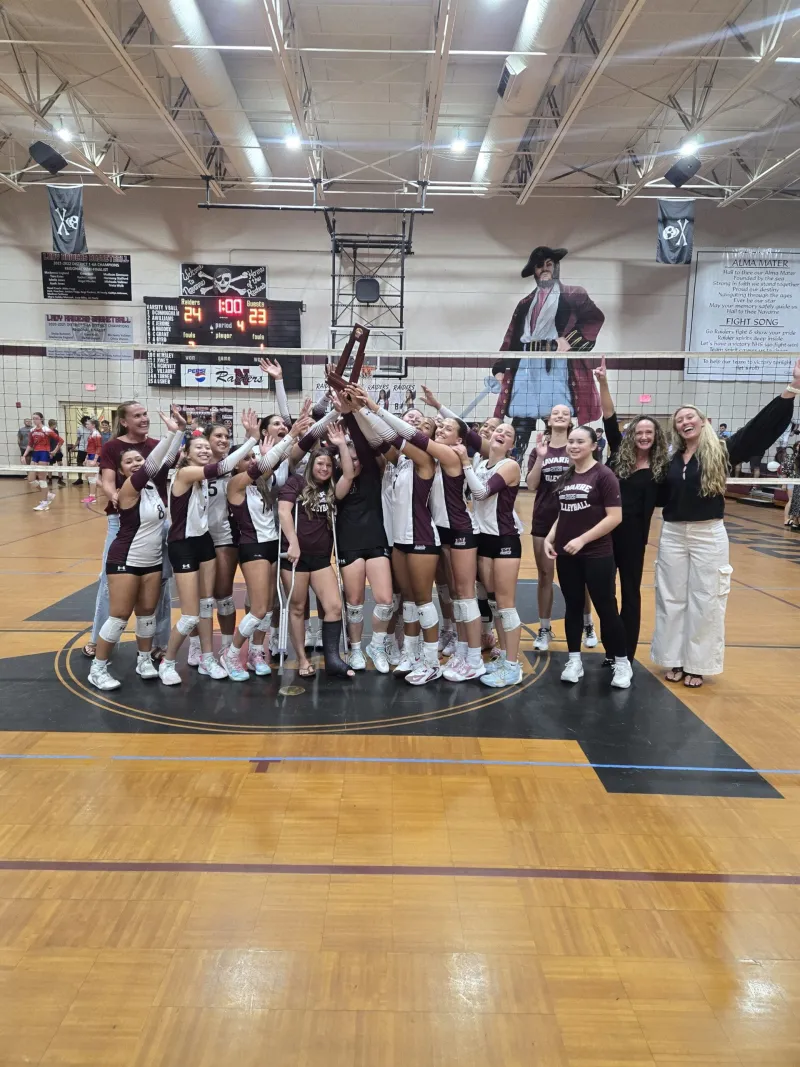 Raider volleyball team makes school history as district champs!