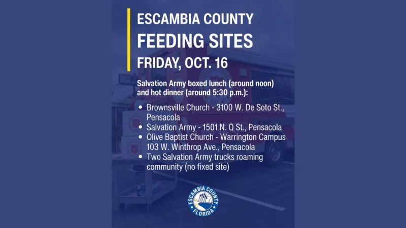 Food distributions on Friday in Escambia County