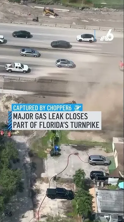 Major gas leak closes part of Florida's Turnpike (Video)