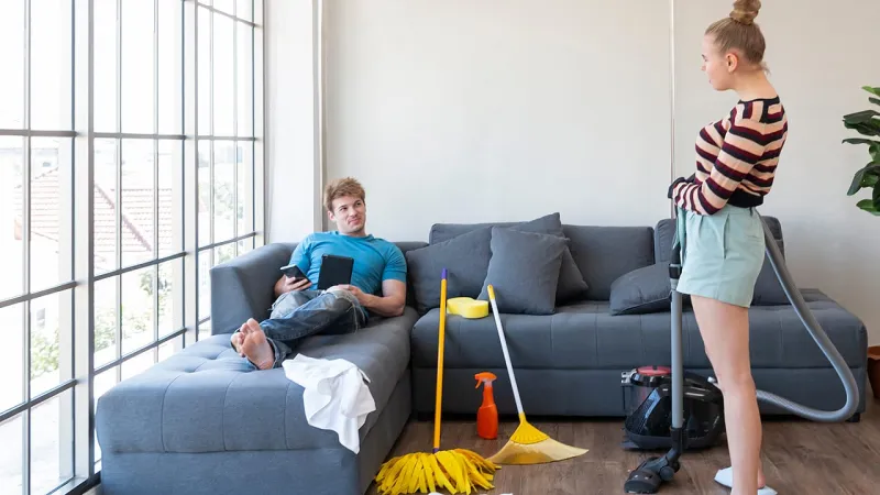 Women are nearly twice as likely as men to spend part of the day putting things away, federal data shows
