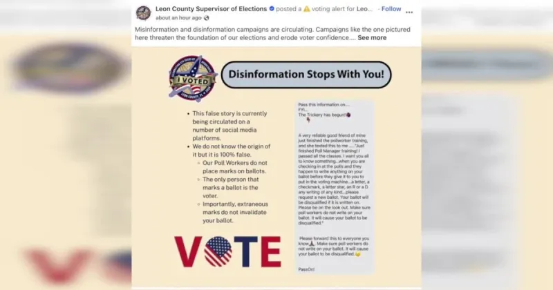 Leon County Elections Office warns voters of disinformation ahead of early voting