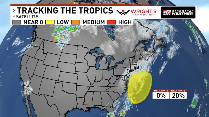 The NHC issues a 20% off the Carolinas
