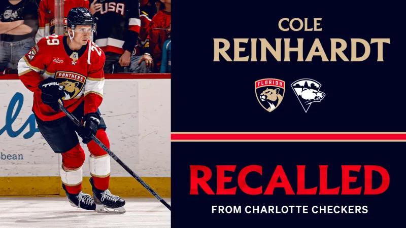 Panthers recall forward Cole Reinhardt from AHL