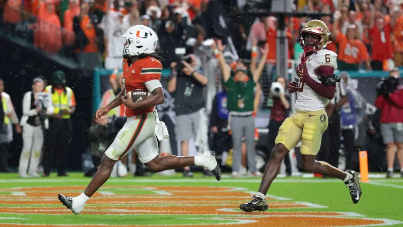 Miami WR Malachi Toney limps off and enters medical tent against FSU but returns