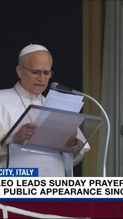 Pope Leo leads Sunday prayers just a day after release from hospital (Video)