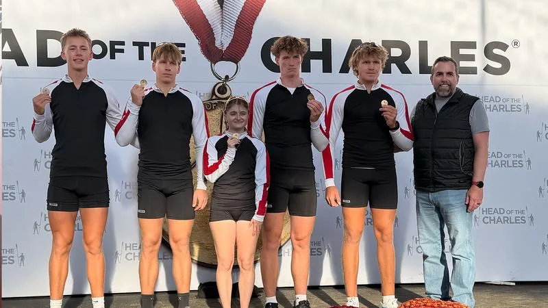 Men's Rowing Claims Second Place in Collegiate Four at Head of the Charles