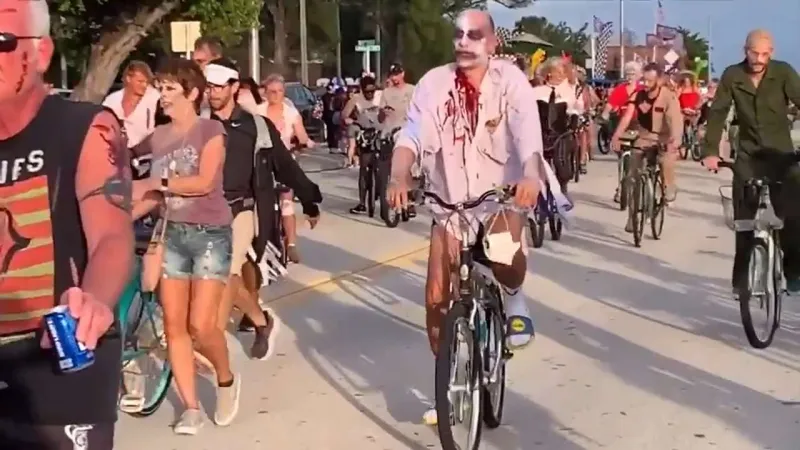 Costumed riders bike across Key West in 15th annual Zombie Bike Ride