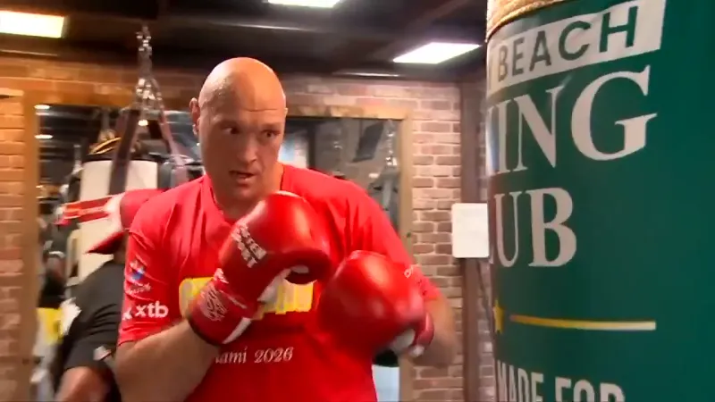 UK boxer Tyson Fury training in Delray Beach ahead of historic title fight against Anthony Joshua