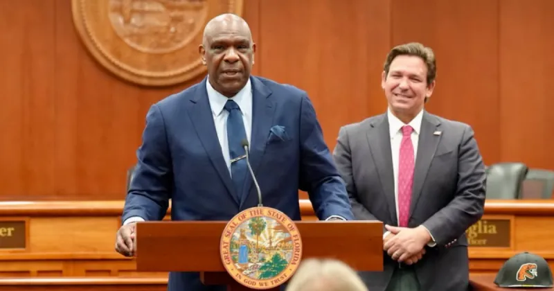 Miami native and baseball Hall of Famer Andre Dawson receives the Governors Medal of Freedom