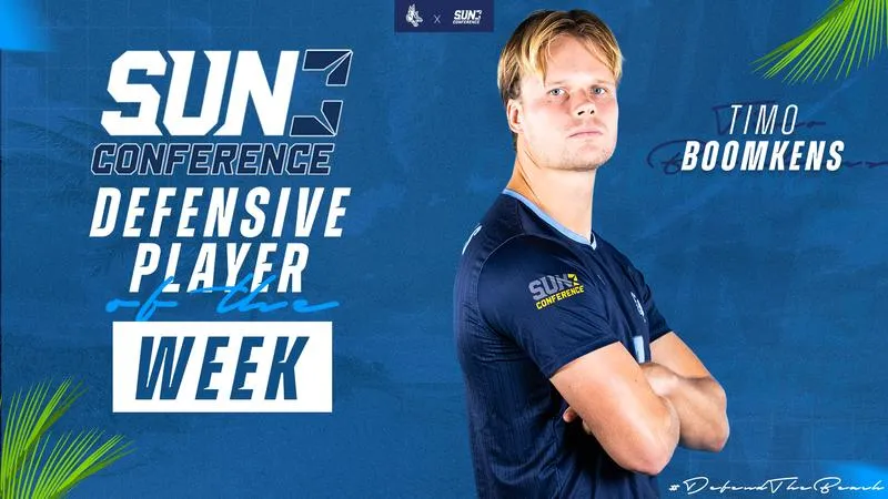 Boomkens Earns Sun Conference Soccer Defensive Player of the Week