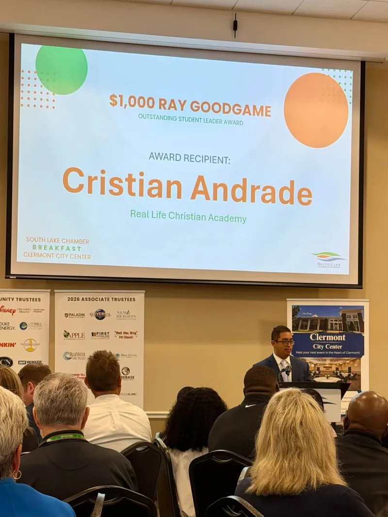 Cristian Andrade Received The $1,000 Ray Goodgame Outstanding Student Leader Award