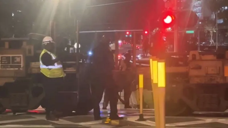 Truck and freight train crash in North Miami