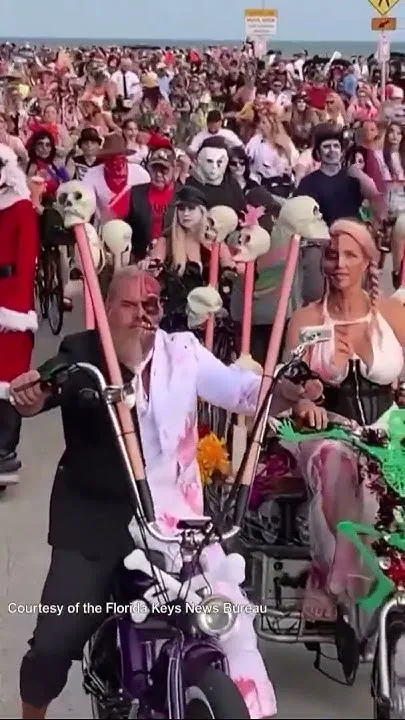 Zombie bike riders take to Key West streets (Video)