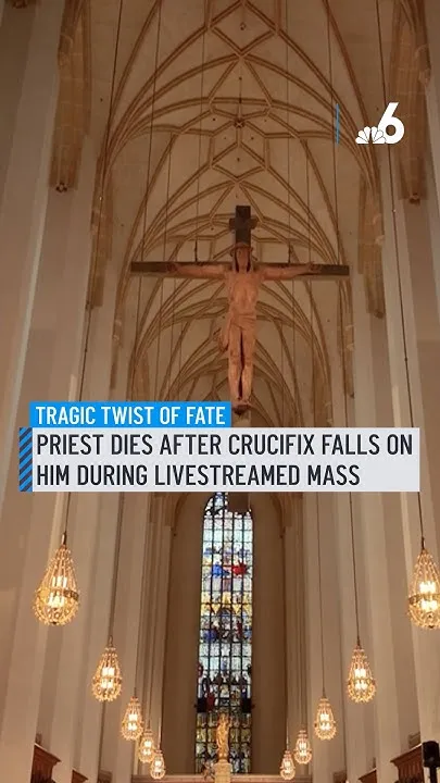 Priest dies after crucifix falls on him during livestreamed Mass (Video)
