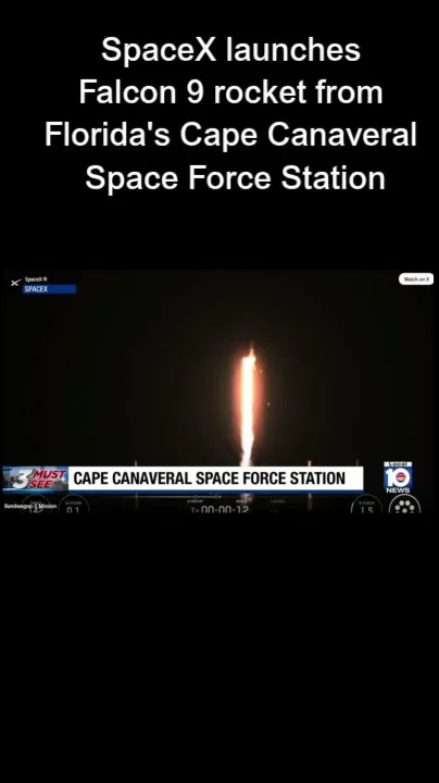 SpaceX launches Falcon 9 rocket from Florida's Cape Canaveral Space Force Station (Video)