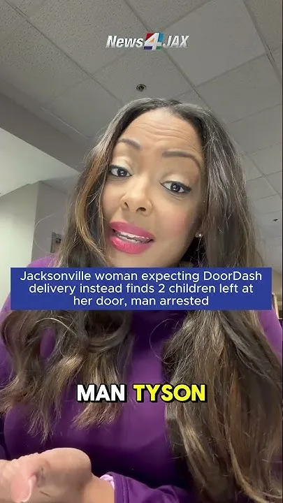 Jacksonville woman expecting DoorDash delivery instead finds 2 children left at her door, man arr... (Video)