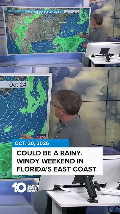 Possibility of windy, rainy weekend in Florida's East Coast (Video)
