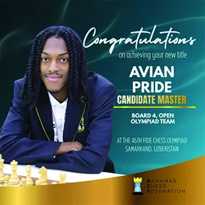 Florida Memorial University Student Avian Pride Earns FIDE Candidate Master Title at 46th Chess Olympiad