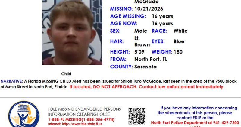 Missing child alert issued for North Port teen