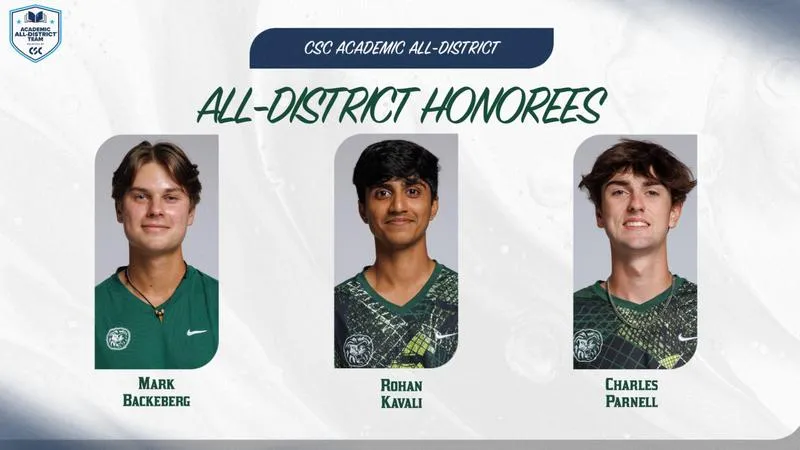 Trio of Men's Tennis Players Earn CSC Academic All-District Honors