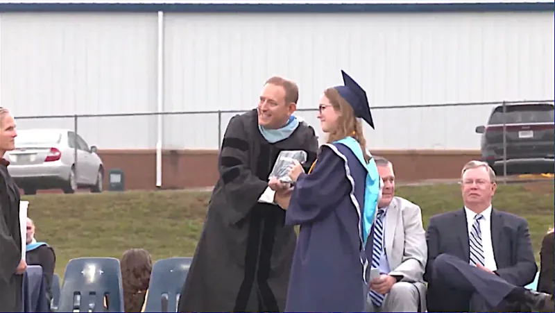 Break in rain allows White County High School to hold outdoor graduation