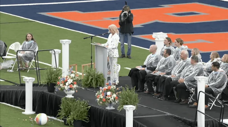 'Born in the Boondocks': Rain clears as Kimberly Schlapman, student speakers inspire Habersham Central graduates