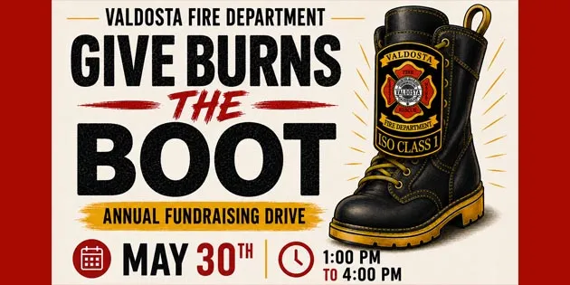 Valdosta Fire Department Hosting Give Burns the Boot Drive