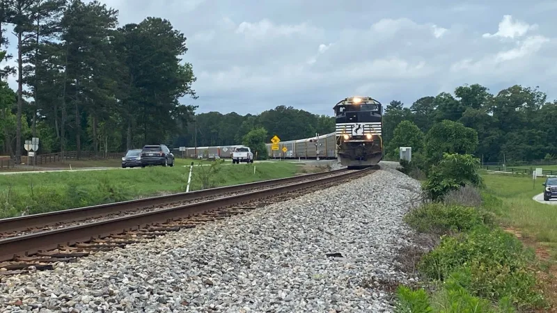 Dump truck struck by train on Hwy 41 and Pea Ridge Rd in Monroe County