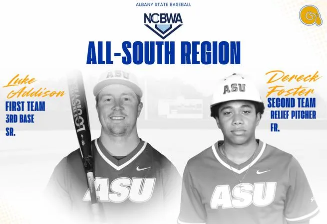 Addison and Foster Earn NCBWA All-South Region Honors