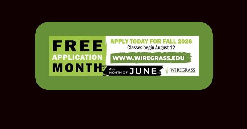 Wiregrass announces June free application month
