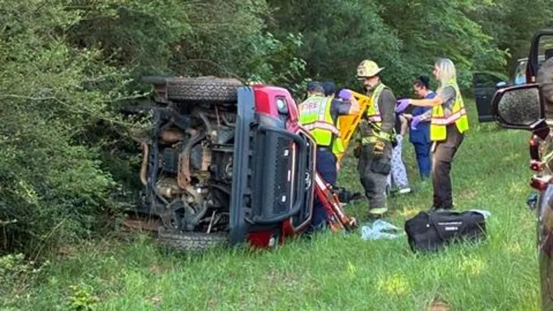 Driver sent to hospital after being trapped in overturned vehicle in Monroe County wreck