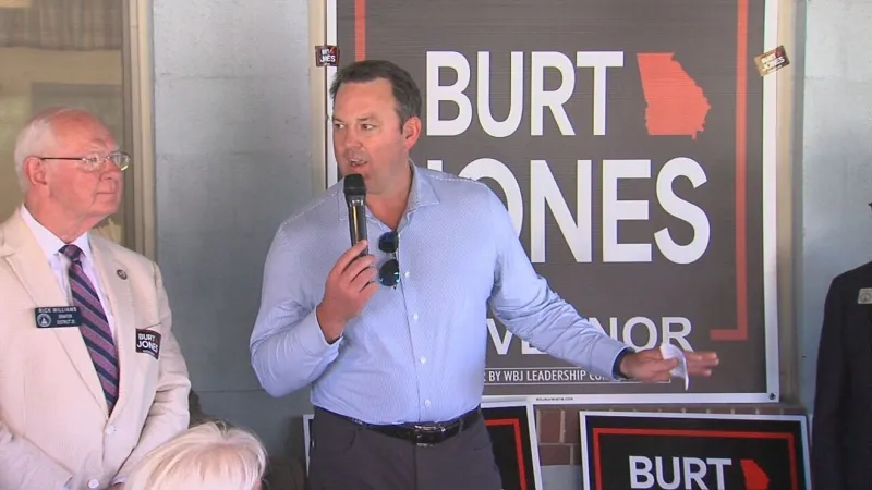Republican Gubernatorial candidate Burt Jones campaigns in Gray ahead of June 16 runoff