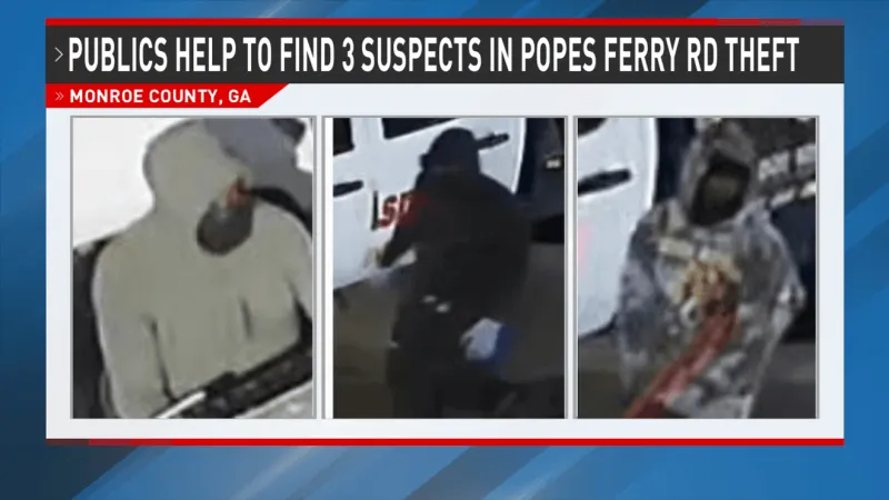 Sheriff's office seeks public help identifying 3 suspects in Popes Ferry Road theft