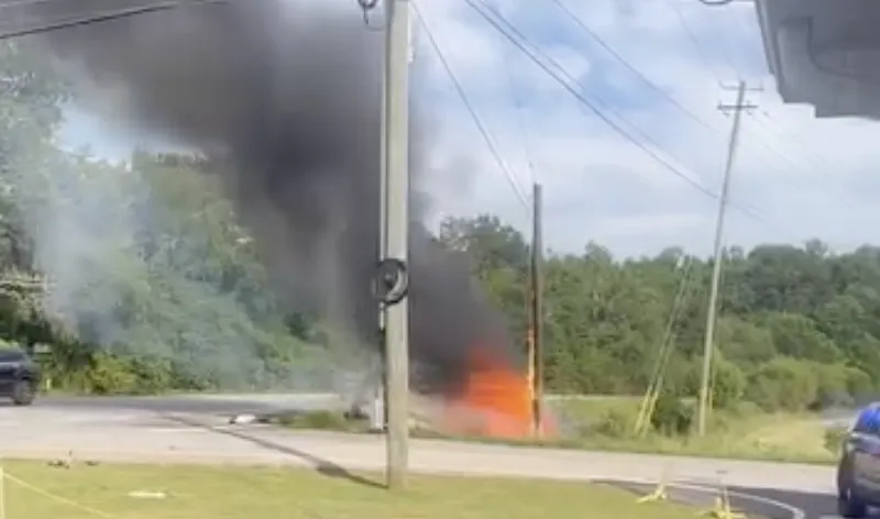 FedEx subcontractor charged with DUI after fiery crash