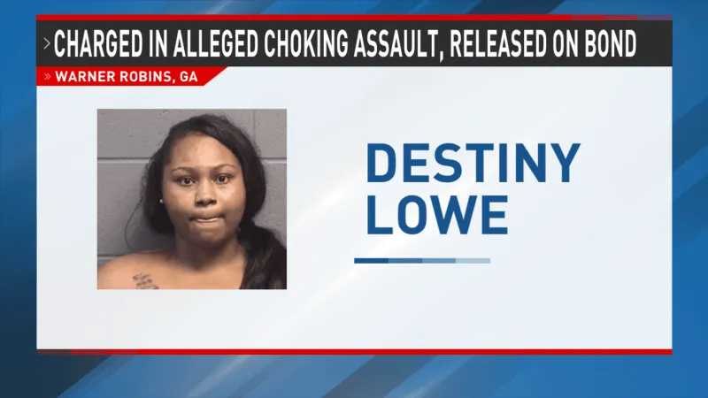 Warner Robins woman charged after police say she choked man with hoodie in dispute