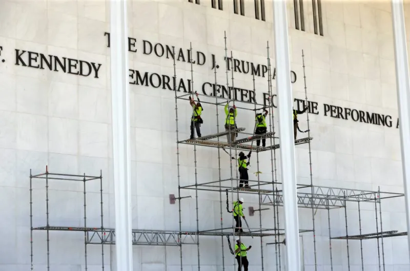 Trump's name to be removed from Kennedy Center