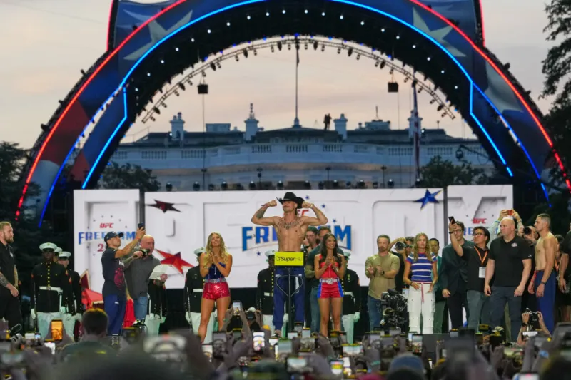 Trump celebrates turning 80 with a UFC cage-fighting event