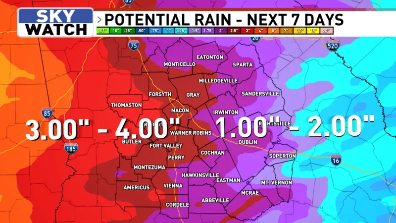 Middle Georgia to see multiple rounds of rain and storms this week